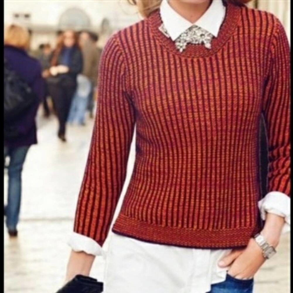 Cabi Melange Lava ribbed #891 contrast rip space dye sweater S Small